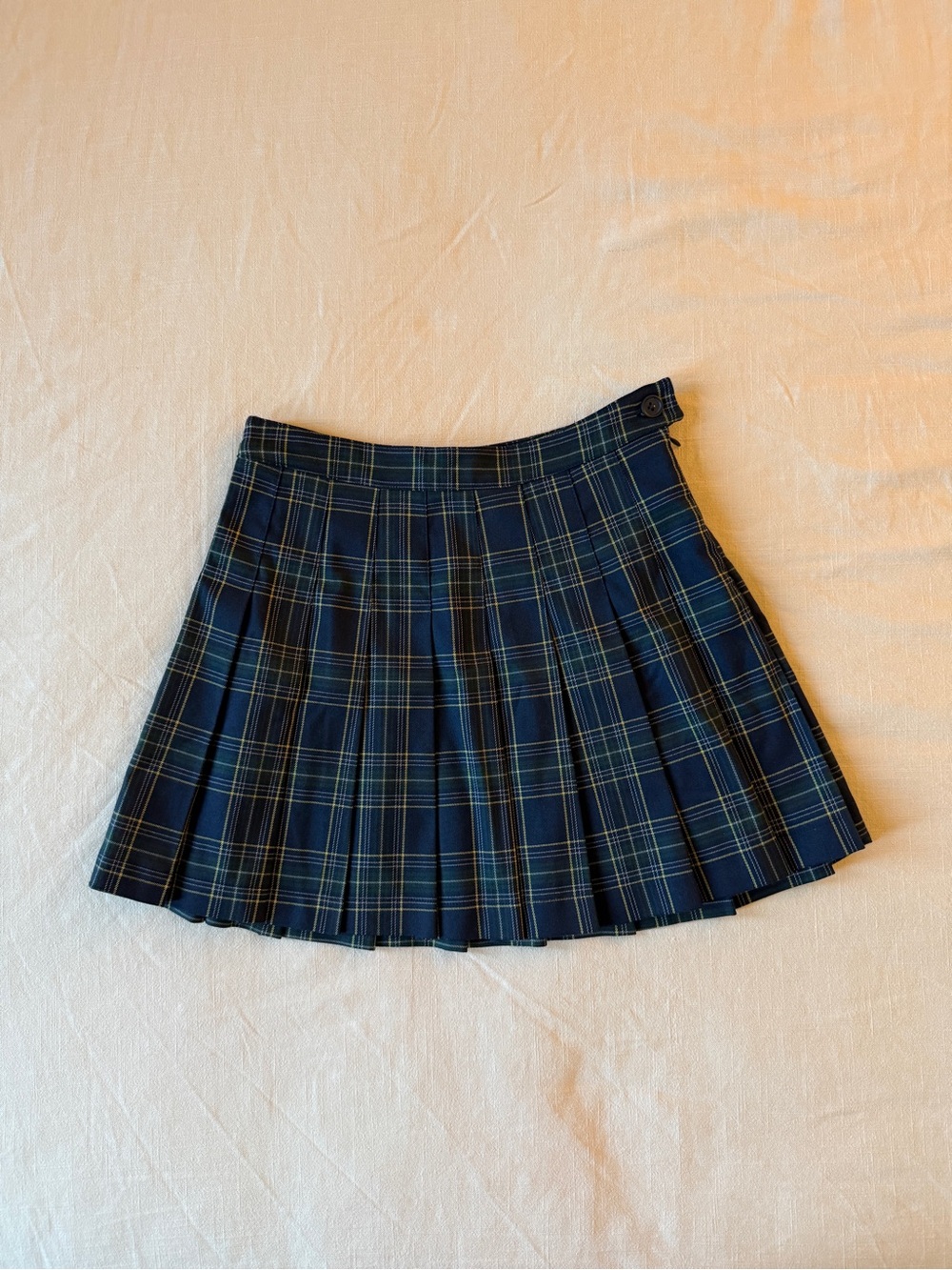 Forever 21 Navy Plaid Pleated Mini Skirt